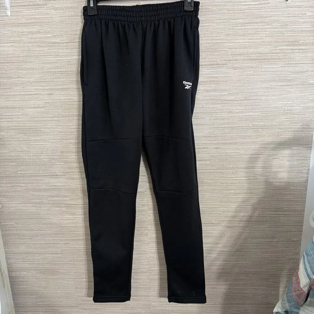 Reebok Black Cuffed style pull on sweat pants set of two one NWT size 14/16